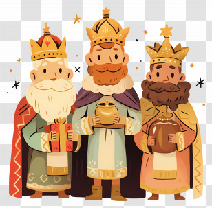 Three Kings - Three Wise Men With Gifts Transparent PNG