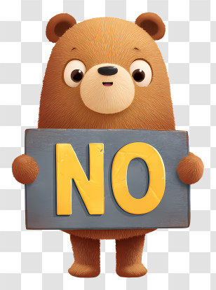 Bear Holding No Sign - Bear Holding No Sign Transparent PNG