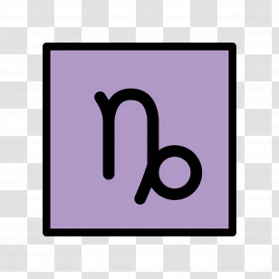 Capricorn Emoji - Purple Capricorn Zodiac Symbol Transparent PNG