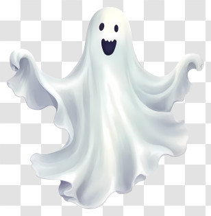 Ghost - Cartoon Ghost With Happy Face Transparent PNG