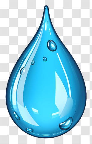 Realistic Water Drop - Blue Water Droplet Symbol Illustration Transparent PNG