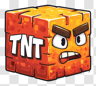 Minecraft Tnt - Angry TNT Block Cartoon Transparent PNG