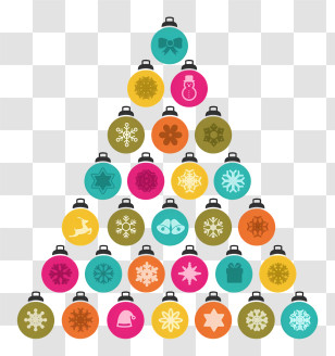 Christmas Tree - Christmas Tree With Colorful Ornaments Transparent PNG