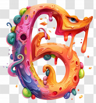 Number 6 - Colorful Number 6 Illustration Transparent PNG