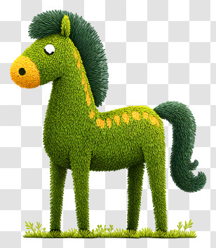Mossy Horse - Creative Grass Horse Sculpture Transparent PNG
