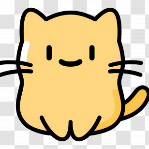 Cat Emoji - Cartoon Yellow Cat Illustration Transparent PNG