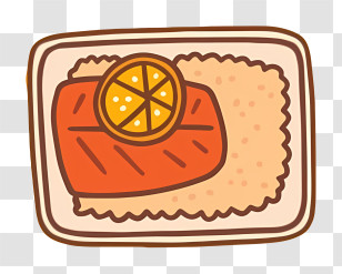 Korea Food - Delicious Salmon Dish With Lemon Transparent PNG