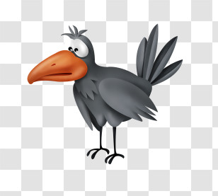 Ravens Logo - Cartoon Black Bird With An Orange Beak Transparent PNG
