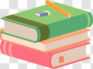 Books - Stack Of Colorful Books With Stationery Transparent PNG