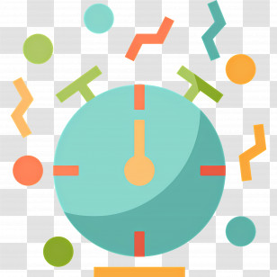 New Year Clock - Colorful Clock For New Year Celebration Transparent PNG