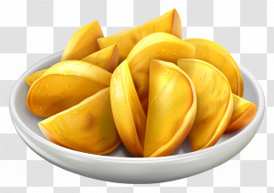 Potato Wedges - Golden Potato Wedges On A Plate Transparent PNG