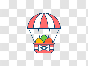 Hot Air Balloon - Colorful Parachute Gift Transparent PNG