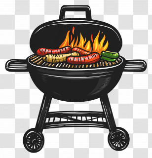 Barbecues - Barbecue Grill With Sausages Transparent PNG