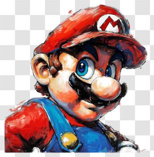 Mario - Cartoon Character In Red Hat And Overalls Illustration Transparent PNG