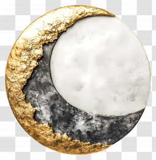 Gold Moon - Gold And Silver Moon Transparent PNG