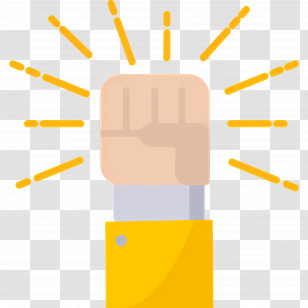 Courage - Empowering Raised Fist Illustration Transparent PNG