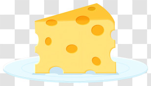 Cheese Slice - Single Slice Of Yellow Cheese With Holes Transparent PNG