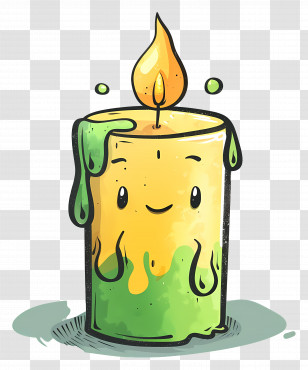 Cartoon Candle - Cute Cartoon Candle Illustration Transparent PNG