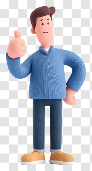 Man Giving Thumbs Up - Clay Character With Thumbs Up Transparent PNG