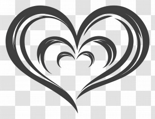 Eternal Love - Intricate Heart Design In Black Transparent PNG