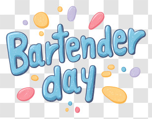 Bartender Day - Bartender Day Doodle Lettering Transparent PNG