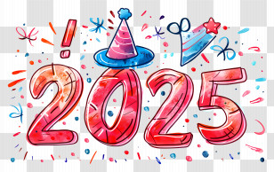 2025 Year - Festive 2025 New Year Illustration Transparent PNG