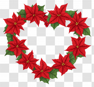 Heart Frame - Red Flower Heart Wreath Transparent PNG