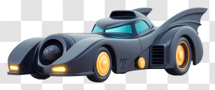 Batmobile Car - Sleek Black Futuristic Car Transparent PNG