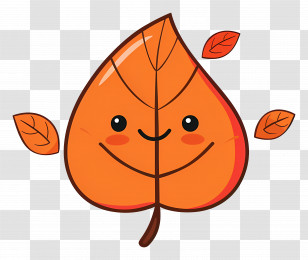 Single Leaf - Cute Autumn Leaf Cartoon Transparent PNG