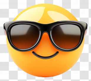 Sunglasses Emoji - Cool Emoji With Black Sunglasses Transparent PNG