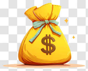 Sack Of Money - Golden Money Bag With Coins Transparent PNG