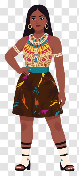 South Africa People - Stylish Woman In Colorful Dress Transparent PNG