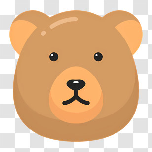 Bear Head - Cute Bear Face Illustration In Cartoon Style Transparent PNG