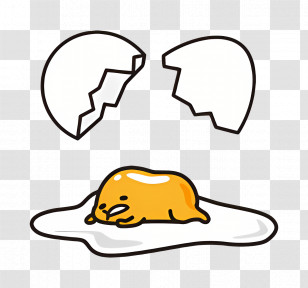 Gudetama - Lazy Egg With Eggshell Cartoon Transparent PNG