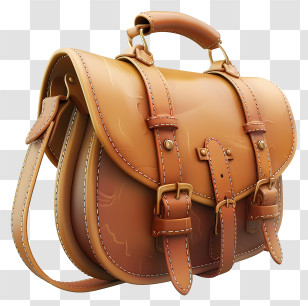 Saddle Bag - Stylish Brown Leather Satchel Transparent PNG