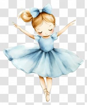 Ballet - Graceful Ballerina In Blue Dress Transparent PNG