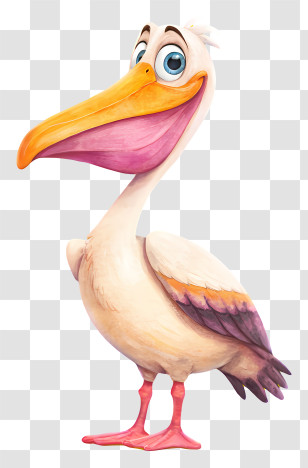 Pelican - Cartoon Pelican With Big Beak Transparent PNG