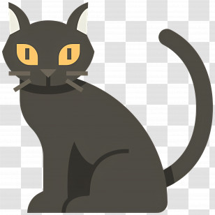 Halloween Cat - Black Cat Illustration For Halloween Theme Transparent PNG
