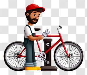 Bicycle Repairer - Bicycle Mechanic At Work Transparent PNG