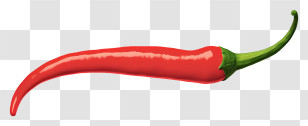 Chili Pepper - Red Chili Pepper With Green Stem Transparent PNG