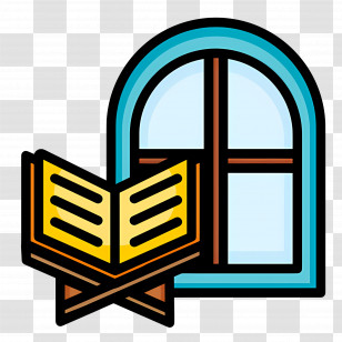Quran - Book And Window Illustration Transparent PNG