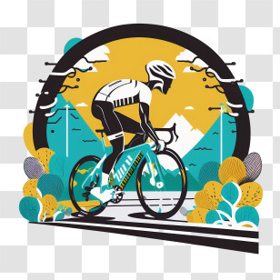 World Bicycle Day
 - Cyclist Riding Bicycle In Mountains Transparent PNG