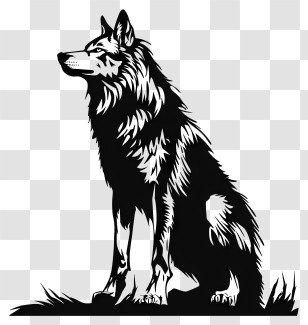 Wolf Silhouette - Black Wolf Silhouette Illustration Transparent PNG