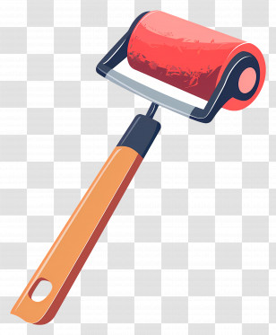 Paint Roller - Red Paint Roller For Home Improvement Transparent PNG