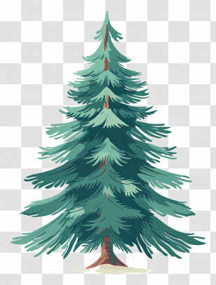 Christmas Tree - Illustration Of A Green Pine Tree Transparent PNG