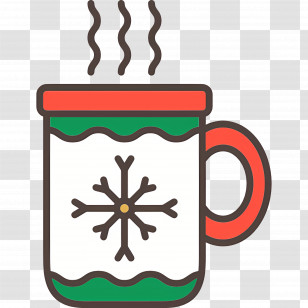 Christmas Hot Chocolate - Winter White Cup With Snowflake Transparent PNG