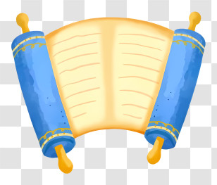 Scroll - Blue And Yellow Scroll With Writing Transparent PNG