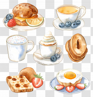 Breakfast - Delicious Breakfast Foods Transparent PNG