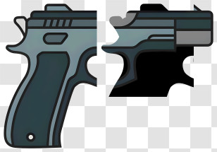 Blue Handgun - Cartoon Gun Illustration Transparent PNG