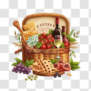 Picnic Basket
 - Deluxe Picnic Basket With Wine And Food Transparent PNG
